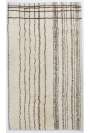 Ivory color MOROCCAN Berber Beni Ourain Design Rug with Brown lines, HANDMADE, 100% Wool
