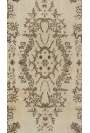 116 x 220 cm Bej ve Kahverengi el dokuması Türk halısı. Yıkanmış ve yumuşatılmış