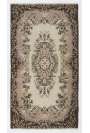 117 x 215 cm Bej, Pembe ve Kahverengi el dokuması Türk halısı. Yıkanmış ve yumuşatılmış