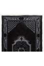 118 x 203 cm Siyah Renkli Eskitilmiş Overdyed Eldokuması Türk Halısı