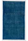 116 x 210 Mavi Renkli Eskitilmiş Overdyed Eldokuması Türk Halısı