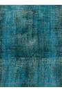 115 x 212cm Boncuk Mavisi Eskitilmiş Overdyed Eldokuması Türk Halısı