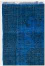 162 x 260 cm Kot Mavisi Renkli Eskitilmiş Overdyed Eldokuması Türk Halısı