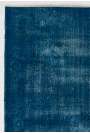 163 x 247 cm Kot Mavisi Renkli Eskitilmiş Overdyed Eldokuması Türk Halısı