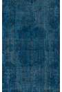 170 x 287 cm Mavi Renkli Eskitilmiş Overdyed Eldokuması Türk Halısı