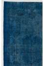170 x 287 cm Mavi Renkli Eskitilmiş Overdyed Eldokuması Türk Halısı