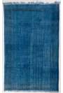 175 x 272 cm Mavi Renkli Eskitilmiş Overdyed Eldokuması Türk Halısı