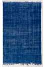 175 x 275 cm Mavi Renkli Eskitilmiş Overdyed Eldokuması Türk Halısı