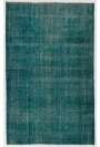 175 x 285 cm Turkuvaz Mavi Eskitilmiş Overdyed Eldokuması Türk Halısı