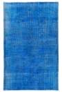 230 x 360 cm Mavi Eskitilmiş Overdyed Eldokuması Türk Halısı
