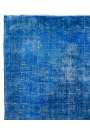273 x 372 cm Mavi Eskitilmiş Overdyed Eldokuması Türk Halısı