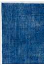 116x209 cm Koyu Mavi Renkli Eskitilmiş Overdyed Eldokuması Türk Halısı