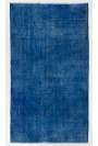 116x209 cm Koyu Mavi Renkli Eskitilmiş Overdyed Eldokuması Türk Halısı