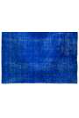 225 x 287 cm Kraliyet Mavisi Renkli Eskitilmiş Overdyed Eldokuması Türk Halısı