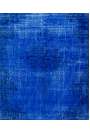 225 x 287 cm Kraliyet Mavisi Renkli Eskitilmiş Overdyed Eldokuması Türk Halısı