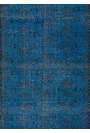 168 x 282 cm Mavi Renkli Eskitilmiş Overdyed Eldokuması Türk Halısı