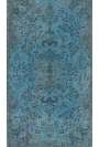169 x 253 Açık Mavi Eskitilmiş ve Boyanmış Overdyed Eldokuması Türk Halısı