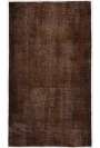 120 x 212 cm Kahverengi Eskitilmiş Overdyed Eldokuması Türk Halısı