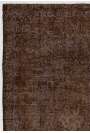122 x 210 cm Kahverengi Eskitilmiş Overdyed Eldokuması Türk Halısı