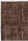 122 x 195 cm Kahverengi Eskitilmiş Overdyed Eldokuması Türk Halısı
