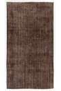 163 x 294 cm Kahverengi Eskitilmiş Overdyed Eldokuması Türk Halısı