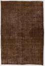 173 x 256 cm Kahverengi Eskitilmiş Overdyed Eldokuması Türk Halısı