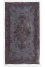 119 x 212cm Gri Eskitilmiş Overdyed Eldokuması Türk Halısı