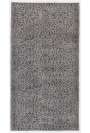 104 x 195 cm Gri renkli, Kahverengi Desenli Eskitilmiş Overdyed Eldokuması Türk Halısı