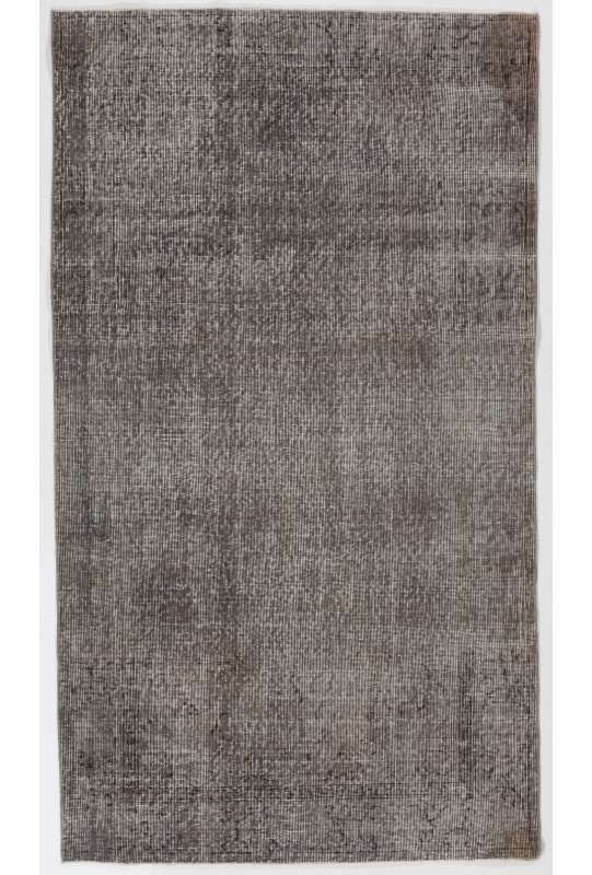113 x 204 cm Gri Eskitilmiş Overdyed Eldokuması Türk Halısı