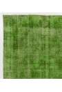Yeşil Overdyed Halı 213 x 312 cm cm Eldokuması Vintage Türk Halısı, Yeşil Eldokuması Overdyed Halı
