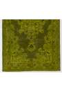 117 x 213 cm Zeytin Yeşili Eskitilmiş Overdyed Eldokuması Türk Halısı