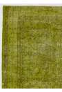 119 x 204 cm Yosun Yeşili Eskitilmiş Overdyed Eldokuması Türk Halısı