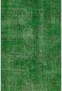 110 x 216 cm Orman Yeşili Eskitilmiş Overdyed Eldokuması Türk Halısı