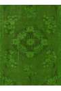 122 x 204 cm Yeşil Eskitilmiş Overdyed Eldokuması Türk Halısı