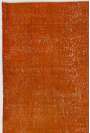 116 x 213 cm  Turuncu Eskitilmiş Overdyed Eldokuması Türk Halısı, Turuncu Overdyed Halı