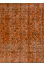 116 x 208 cm  Turuncu Eskitilmiş Overdyed Eldokuması Türk Halısı, Turuncu Overdyed Halı