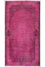 116 x 210 cm Pembe Renkli Eskitilmiş Overdyed Eldokuması Türk Halısı