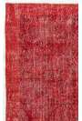 118 x 206 cm Kırmızı Renkli Eskitilmiş Overdyed Eldokuması Türk Halısı