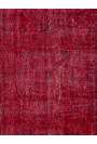 121 x 206 cm Kırmızı Renkli Eskitilmiş Overdyed Eldokuması Türk Halısı