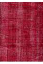 107 x 213 cm Kırmızı Renkli Eskitilmiş Overdyed Eldokuması Türk Halısı