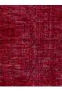 114 x 206 cm Kırmızı Renkli Eskitilmiş Overdyed Eldokuması Türk Halısı