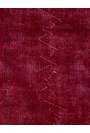 115 x 218 cm Koyu Kırmızı Renkli Eskitilmiş Overdyed Eldokuması Türk Halısı