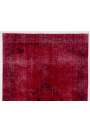 122 x 200 cm Koyu Kırmızı Renkli Eskitilmiş Overdyed Eldokuması Türk Halısı