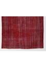 165 x 250 cm Koyu Kırmızı Renkli Eskitilmiş Overdyed Eldokuması Türk Halısı
