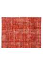 240 x340 cm Kırmızı Renkli Eskitilmiş Overdyed Eldokuması Türk Halısı