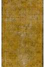 113 x 203 cm  Sarı Eskitilmiş Overdyed Eldokuması Türk Halısı, Sarı Overdyed Halı