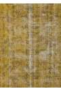 115 x 200 cm  Sarı Eskitilmiş Overdyed Eldokuması Türk Halısı, Sarı Overdyed Halı