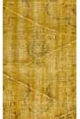 167 x 267 cm  Sarı Eskitilmiş Overdyed Eldokuması Türk Halısı, Sarı Overdyed Halı