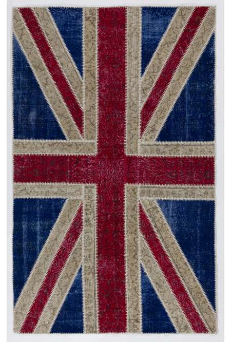 152x245 cm İngiliz bayrağı desenli PATCHWORK Halı