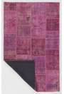 5' x 8' (152x245 cm) Light Pink PATCHWORK Rug Handmade from OVERDYED Distressed Vintage Turkish Rugs
